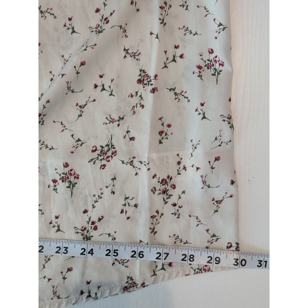 Shein Curve Plus 4XL Women’s Blouse White Floral Sleeveless V-Neck Button Front - Picture 7 of 12